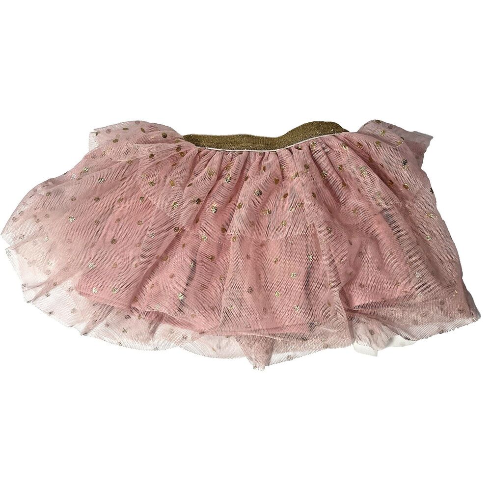 Baby Tutu Skirt 3-6M Pink Gold Glitter Mesh Birthday Cake Smash Party Outfit